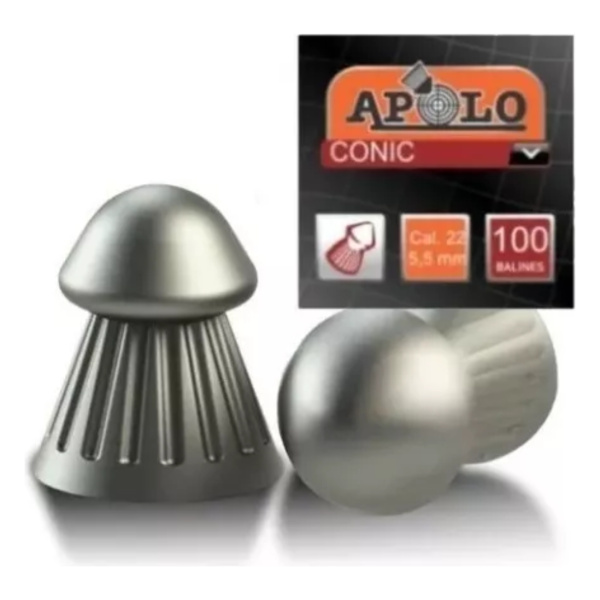 Balines Apolo Conic Calibre 5,5 Caja X100 Unidades